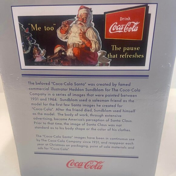 2001 Hallmark Coca-Cola Santa Musical Snow Globe with Moving Train in Box - Picture 7 of 8